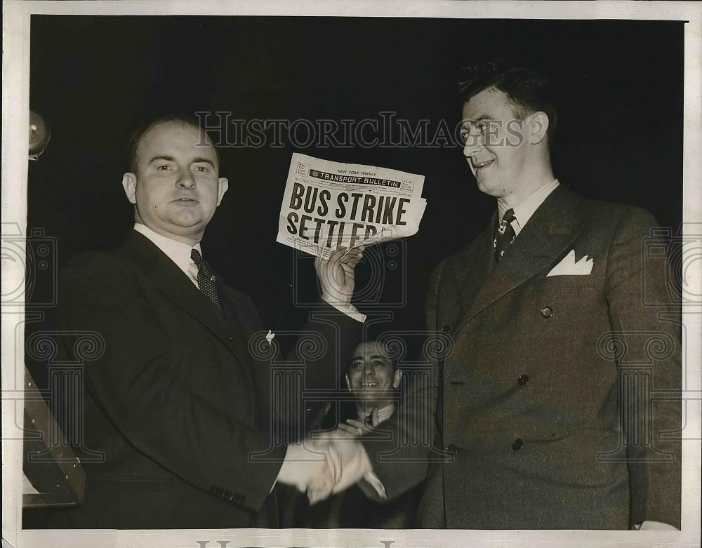 1941 Press Photo Michael Quill, President, Transport Workers Union, Austin Hogan - Historic Images