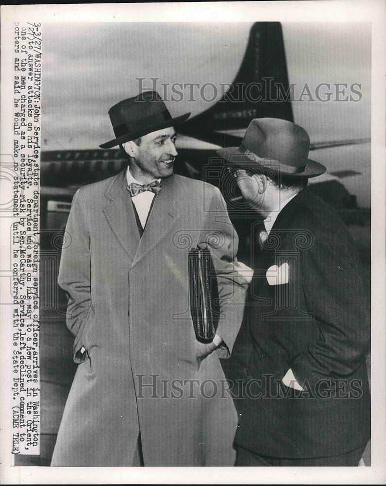 1950 Press Photo John Service State Department officer - Historic Images