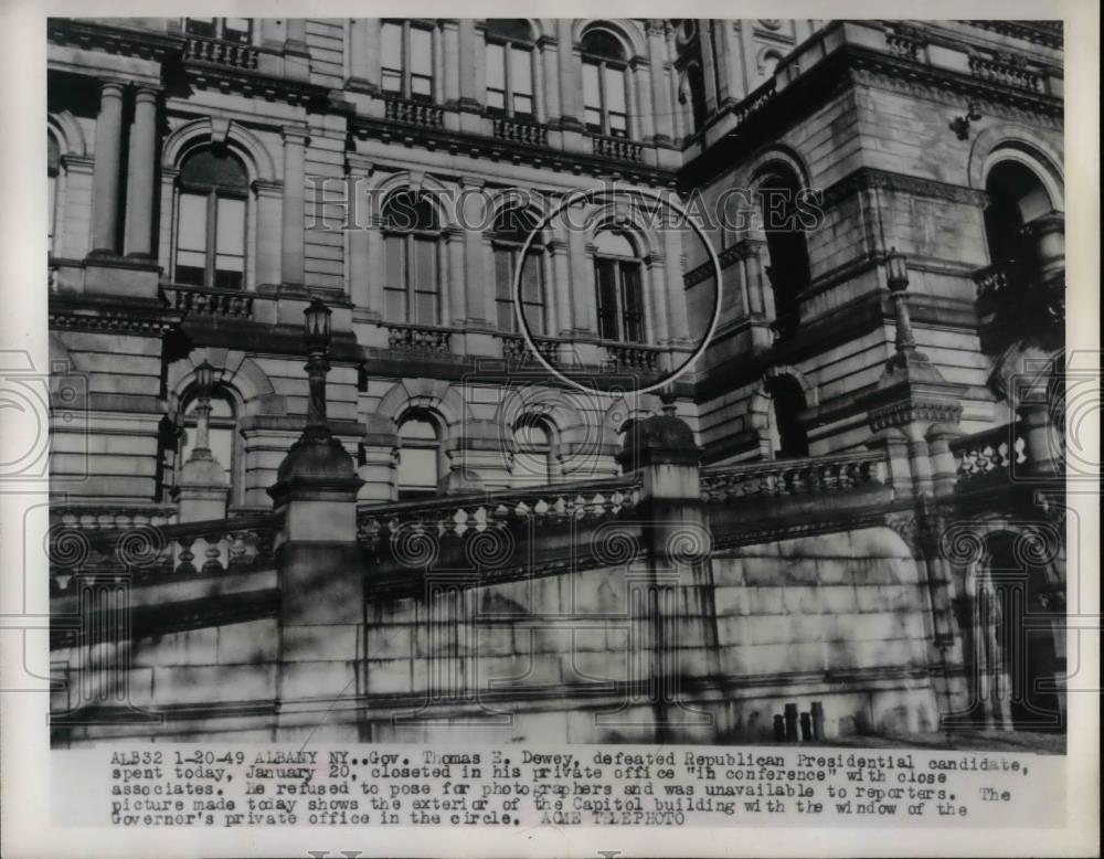 1949 Press Photo Private office of Gov. Thomas E. Dewey, Albany, New York - Historic Images
