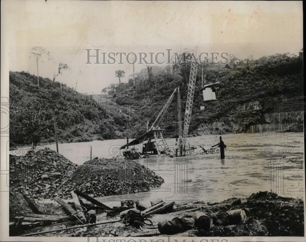 1932 Press Photo Panama River Dam Flooding Madden - nea75587 - Historic Images