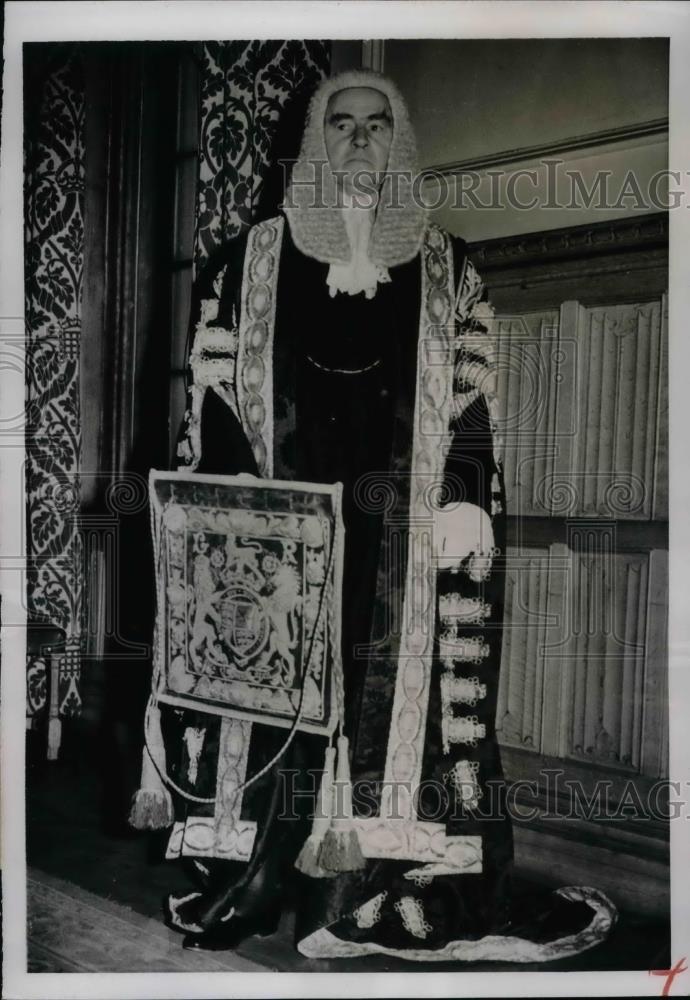 1951 Press Photo Lord Simonds, Britain&#39;s Lord High Chancellor at House of Lords - Historic Images