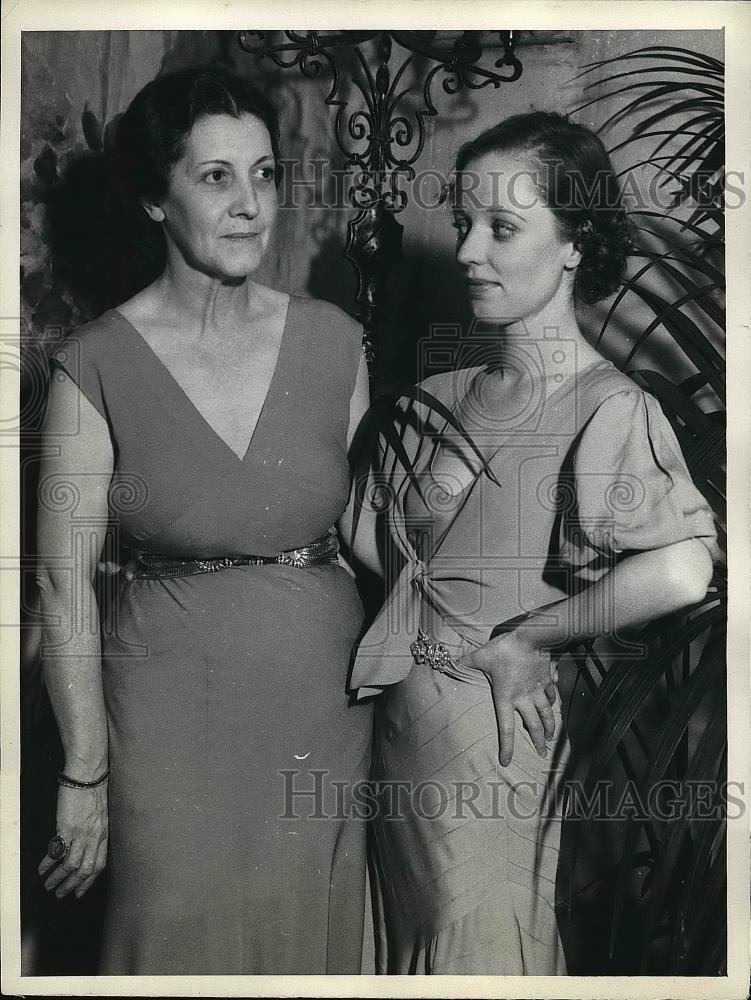 1933 Press Photo Actress Mrs. Bobbie North &amp; Mrs. Neil Litt In Hollywood - Historic Images