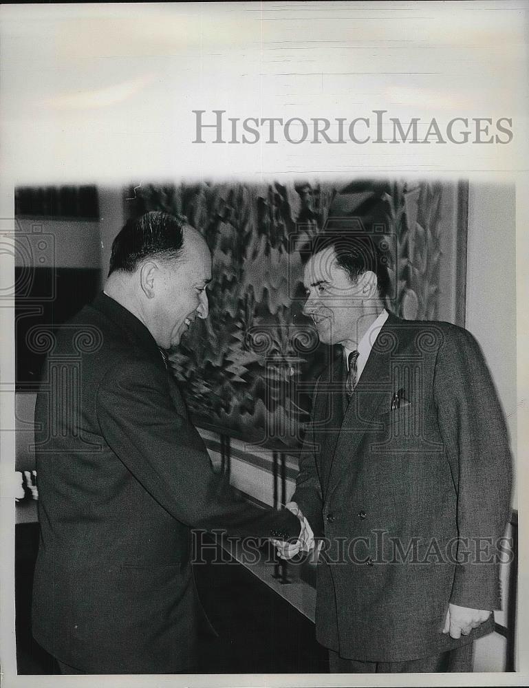 1961 Press Photo Soviet Foreign Minister, Andrei Gromyko &amp; Czech Vaclav David - Historic Images