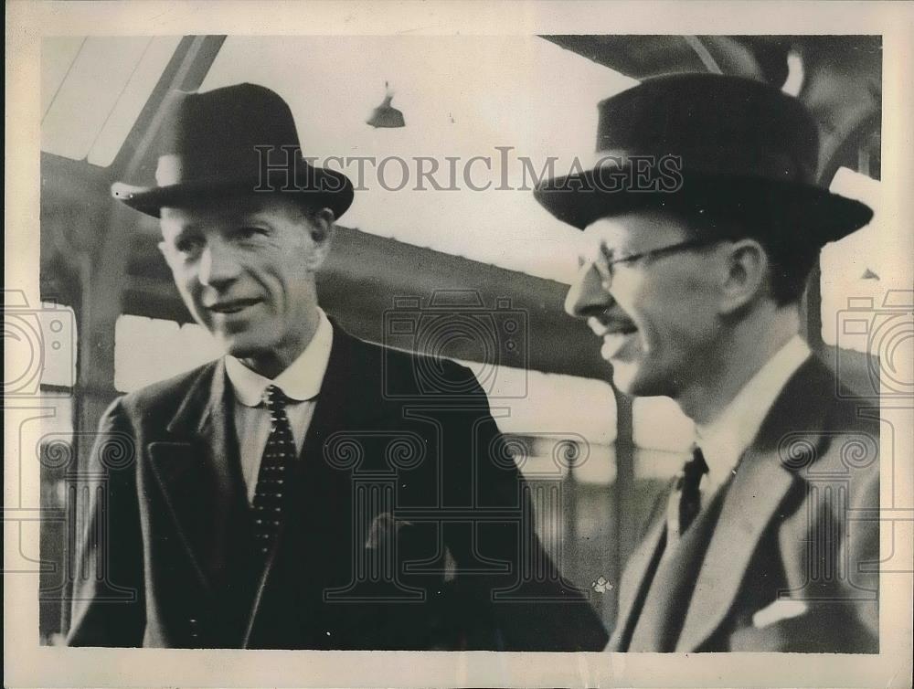 1936 Press Photo British Amb Lord Halifax &amp; Anthony Eden at League of Nations - Historic Images