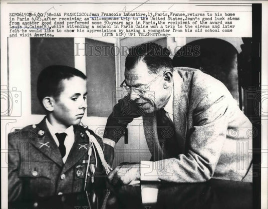1958 Press Photo Jean Francois Labastire returns to Paris from US - nea82776 - Historic Images