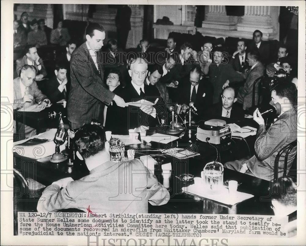 1948 Press Photo Robert Stripling & Undersecretary of State Sumner Welles - Historic Images