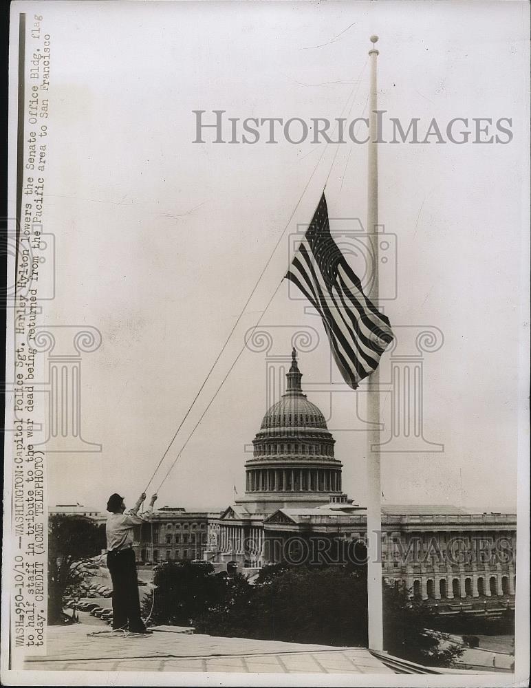 1946 Press Photo Capital flag at half mast - nea94595 - Historic Images