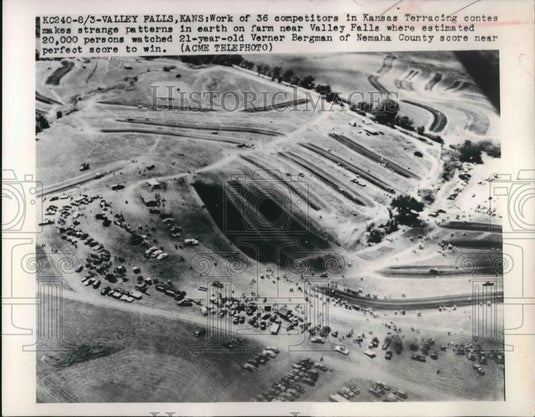 1949 Press Photo Verner Bergman Wins Kansas Terracing Competition - nea82745 - Historic Images