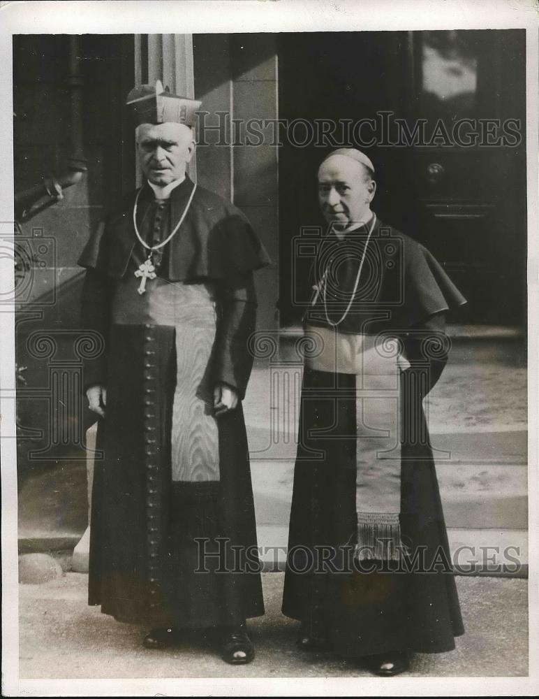 1933 Press Photo Cardinal McRory of Ireland and Arch. Dr. Downey of England. - Historic Images