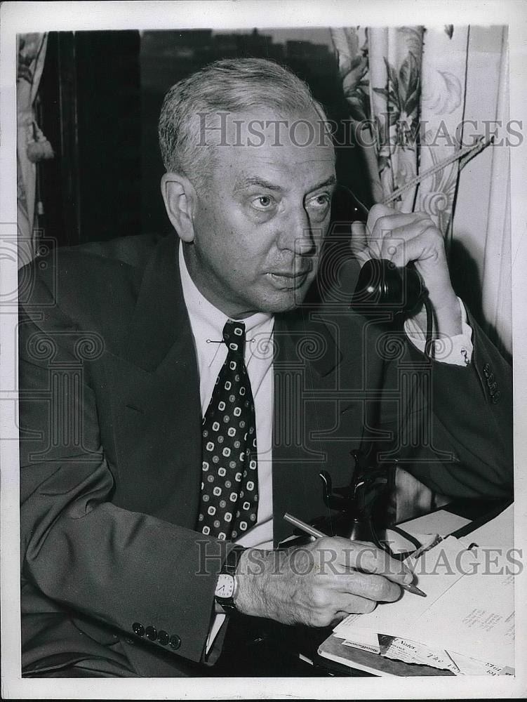 1944 Press Photo Gov.Edward Martin of Pennsylvania in Chicago for conference. - Historic Images