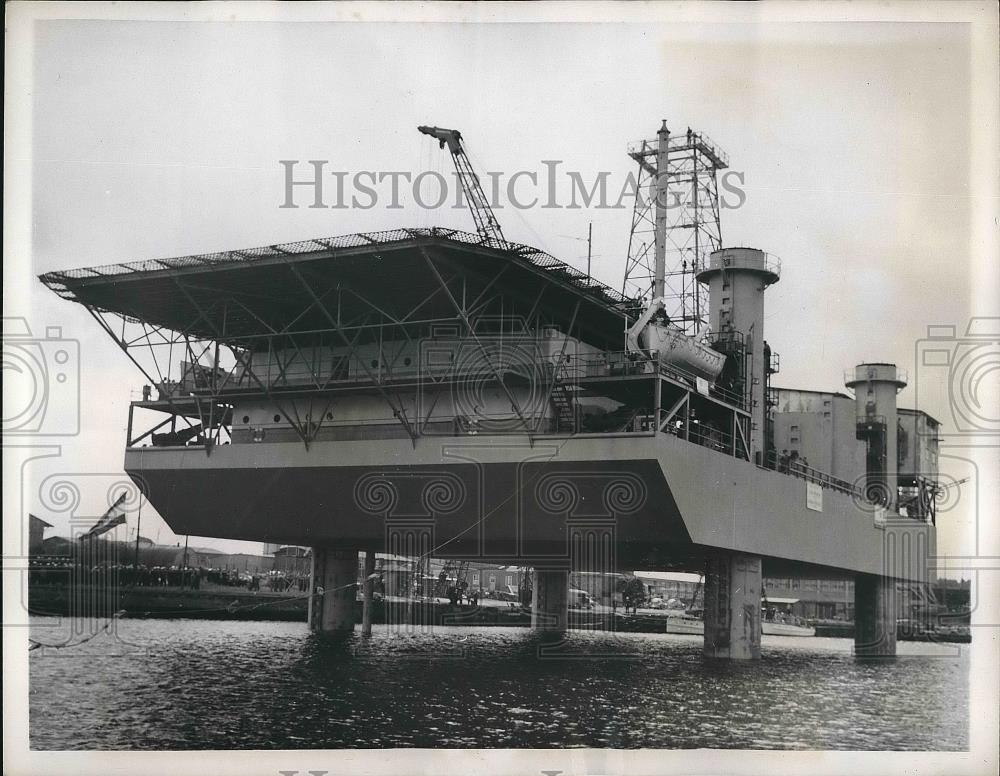 1957 Press Photo Gutehoffnungshuette plant in Rendsburg, Germany - nea76991 - Historic Images