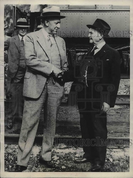 1929 Press Photo Pacific Railway Worker Horan Awarded for Service by President - Historic Images