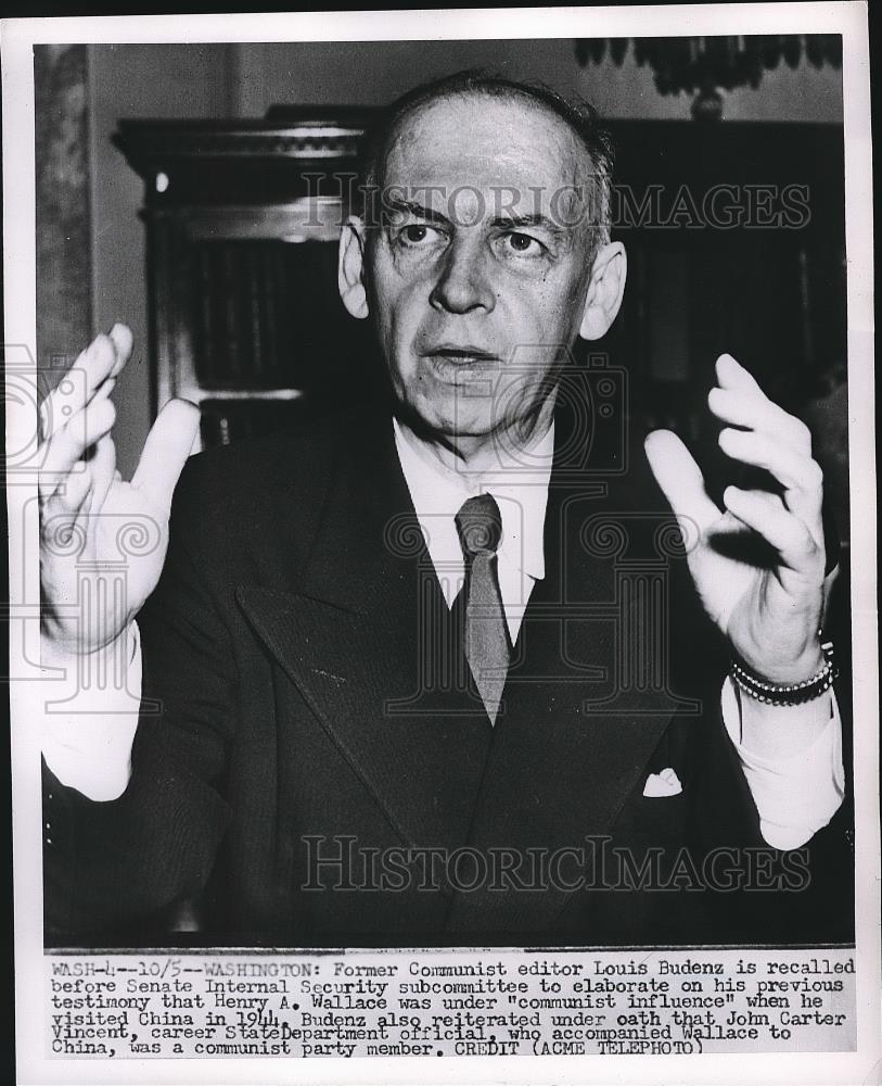 Press Photo Former Communist Louis Budenz Before Senate Internal Security - Historic Images