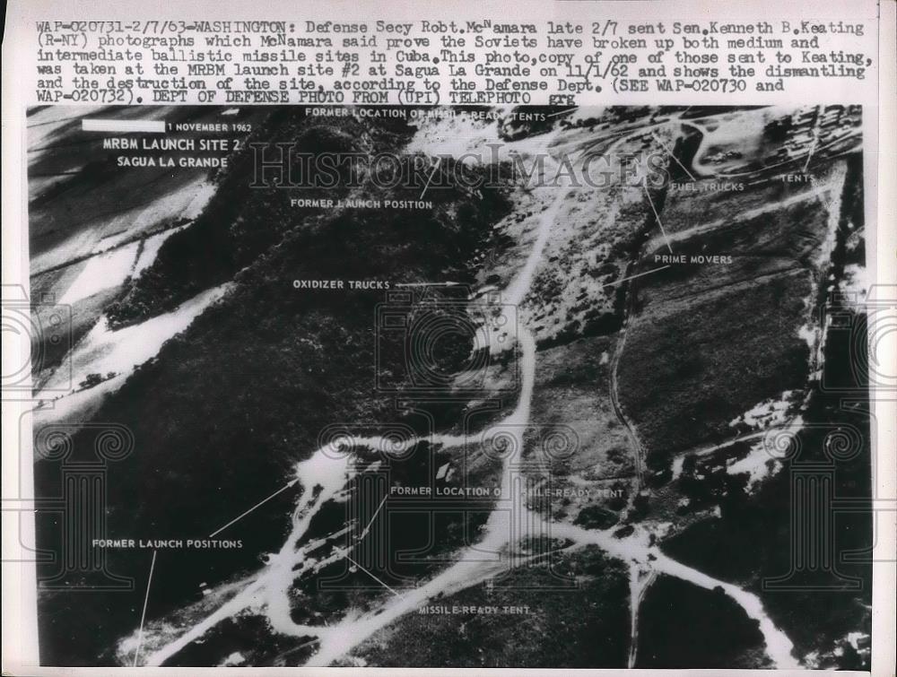 1963 Press Photo Aerial View of Possible Ballistic Missile Site Destruction Cuba - Historic Images