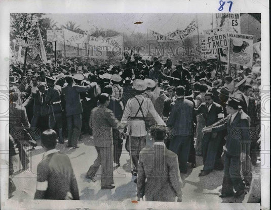 1946 Press Photo Colonel Juan Peron, Presidential Candidate, Buenos Aires - Historic Images