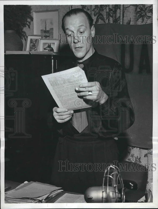 1949 Press Photo Karl Heinz Scholz Anti-Moscow Communist Followers - nea93978 - Historic Images