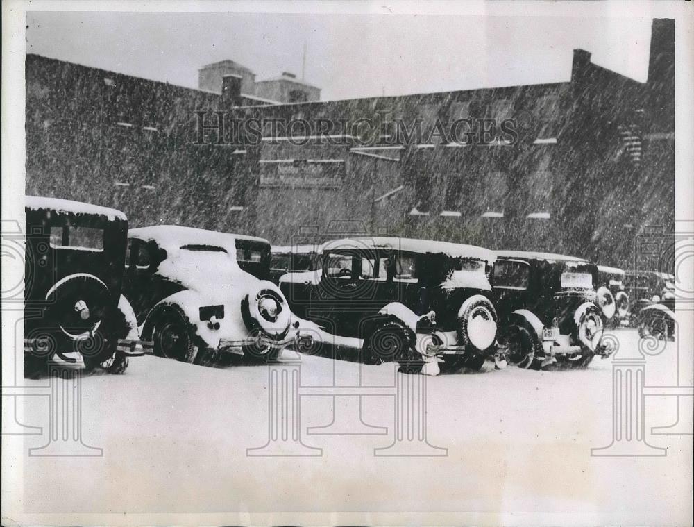 1935 Press Photo NYC's first heavy snowstorm of the seasonat Long Island - Historic Images