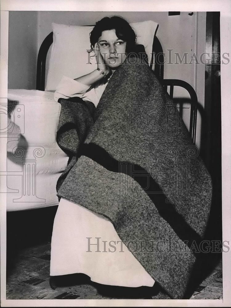 1936 Press Photo Bonnie Rankle after being attacked &amp; raped in LA, Calif. - Historic Images