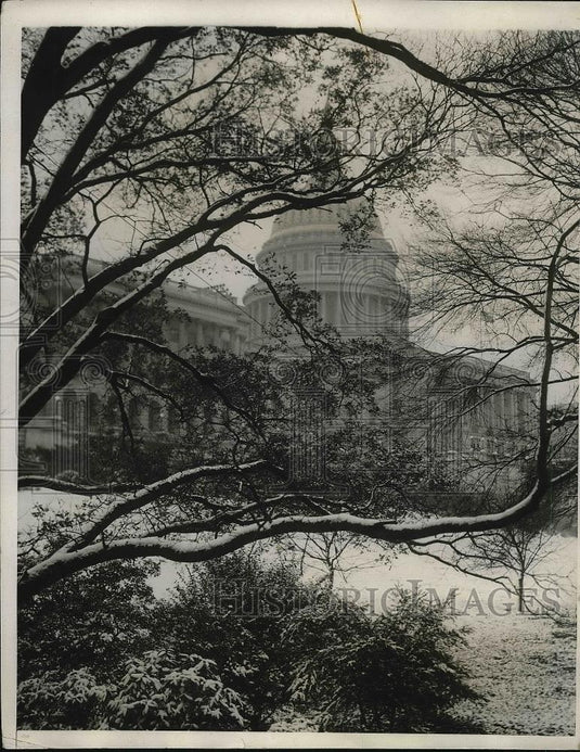 1929 Press Photo Capital Building Washington D.C. After Snowfall - nea94553 - Historic Images
