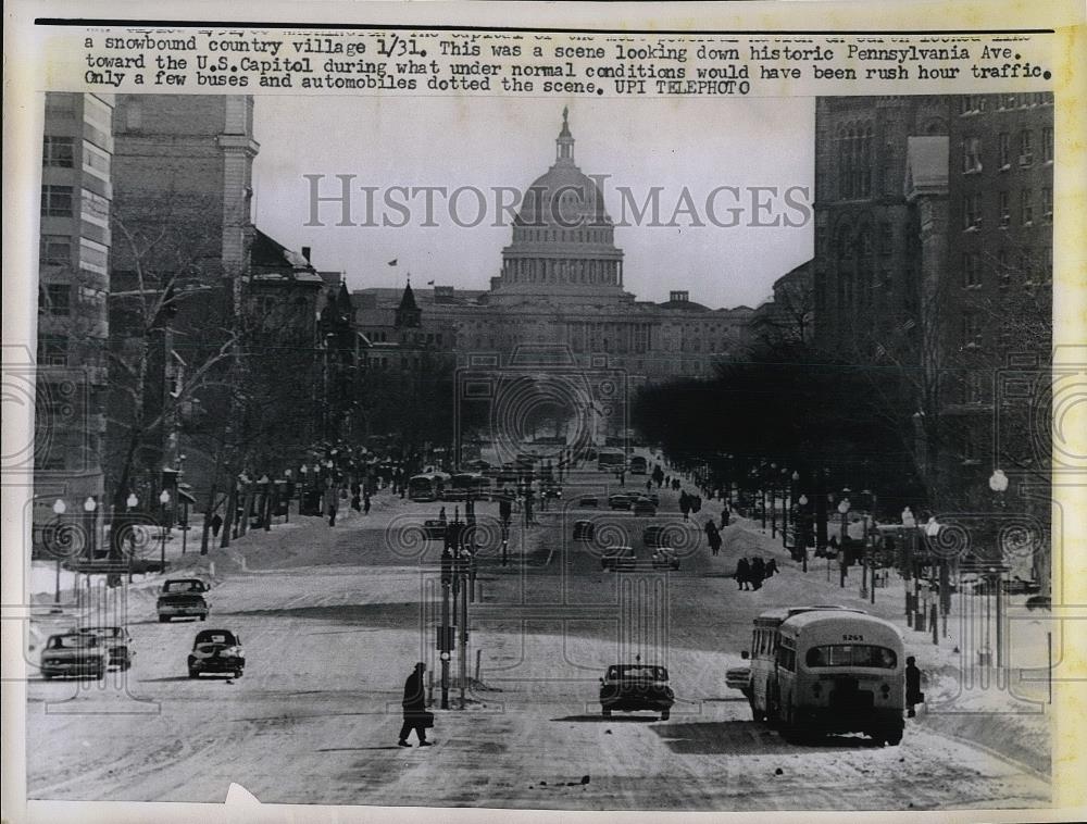 1966 Press Photo Scene Looking Down Historic Pennsylvania Avenue In Washington - Historic Images