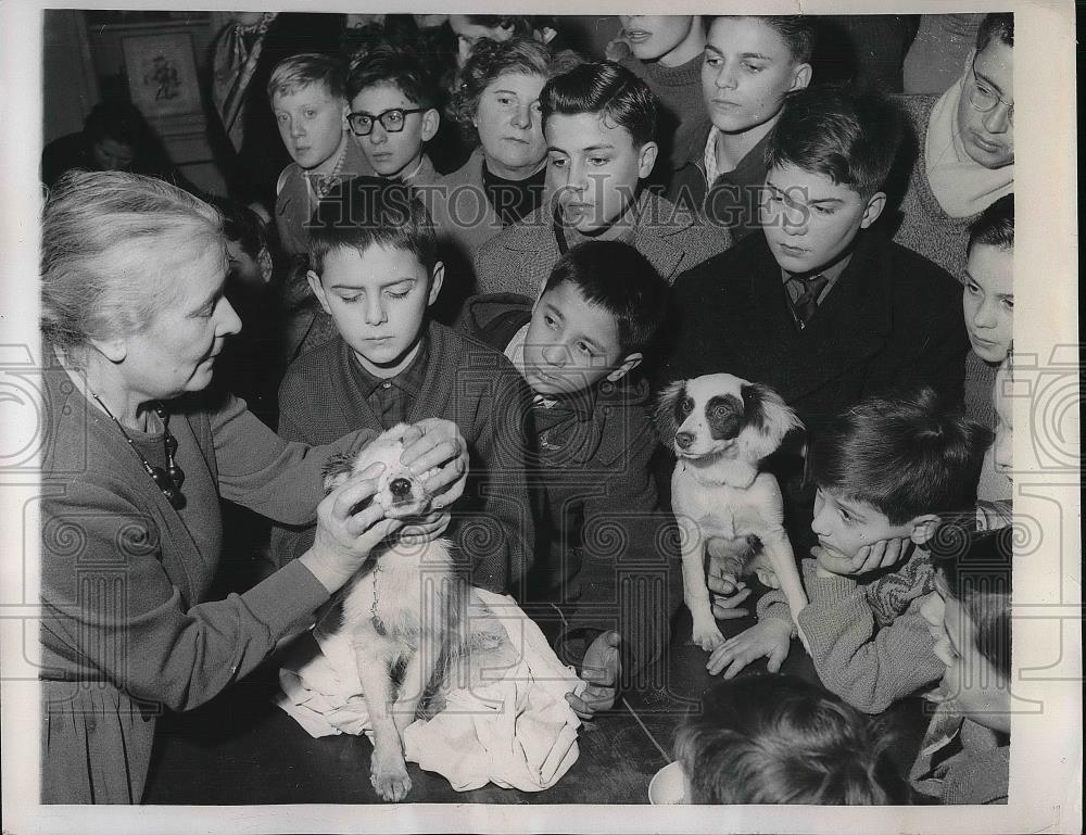 1957 Press Photo Parisian Children How to Care for Pet - nea91762 - Historic Images