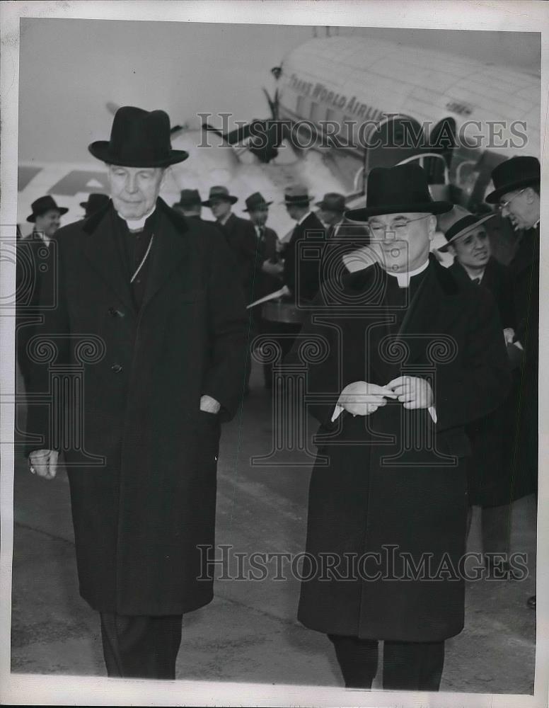 1946 Press Photo Rev. John J. Glennon &amp; Rev. Francis J. Spellman In New York - Historic Images