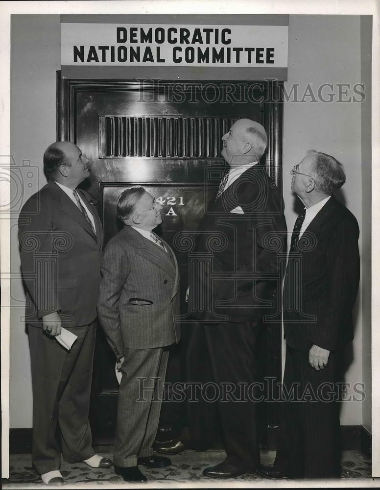 1940 Press Photo Oliver Quale Jr., David Fitzgerald, james Farley at convention - Historic Images