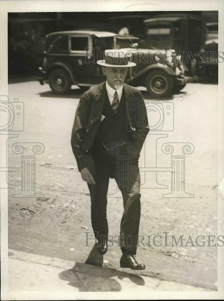 1929 Press Photo Milton C. Quimby, witness in Fed Grand Jury investigation - Historic Images