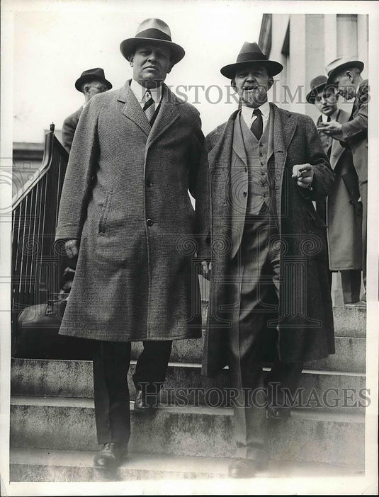 1935 Press Photo Charles Olberg & atty Milton King for PWA trial in D.C. - Historic Images