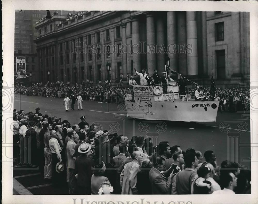 1947 Press Photo American Legion Union New York City Convention Parade - Historic Images
