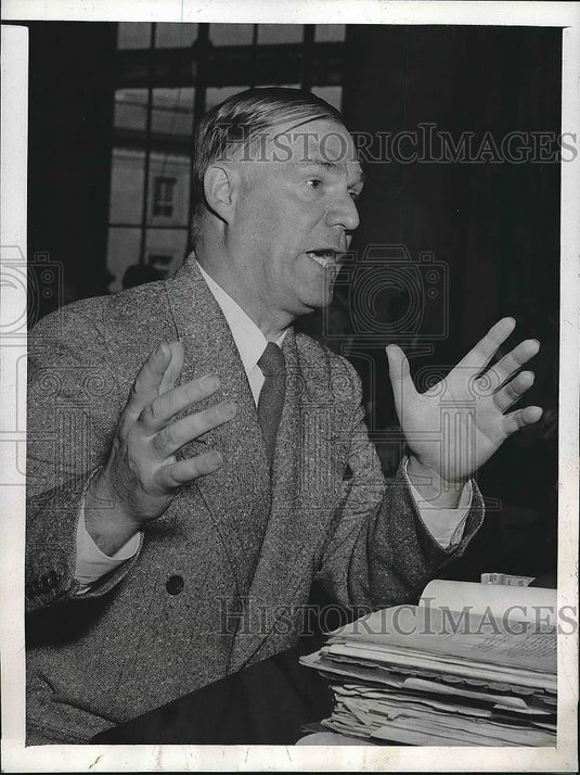 1946 Press Photo Maj Gen C.P.Gross Explains Inter-American Highway Construction - Historic Images