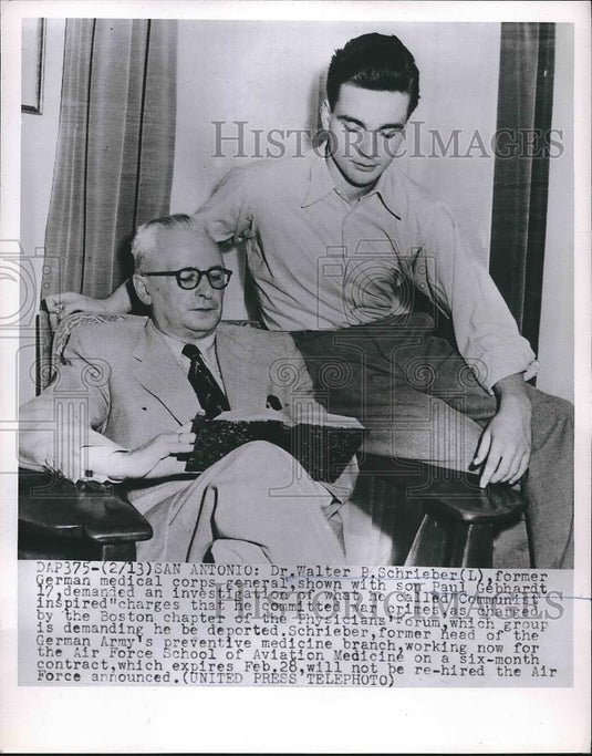 1952 Press Photo Dr. Walter P. Schrieber, German Medical Corps., Paul Gebhardt - Historic Images