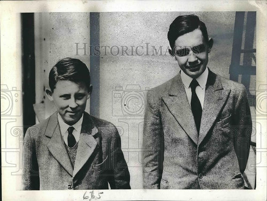 1942 Press Photo Kent England School Boys David Griffiths Guy Wilkin War Plan - Historic Images
