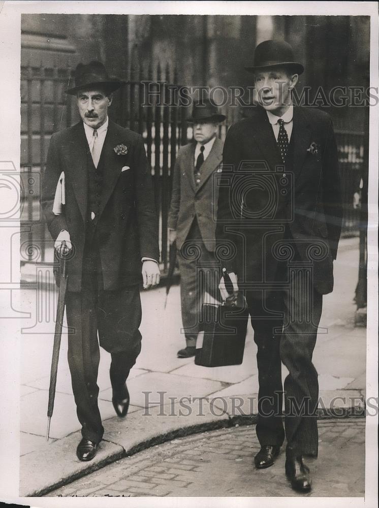1938 Press Photo British Foreign Min. Lord Halifax &amp; Sir Neville Henderson - Historic Images