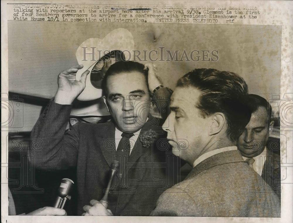 1957 Press Photo Tenn Gov. Frank Clement in D.C. - Historic Images