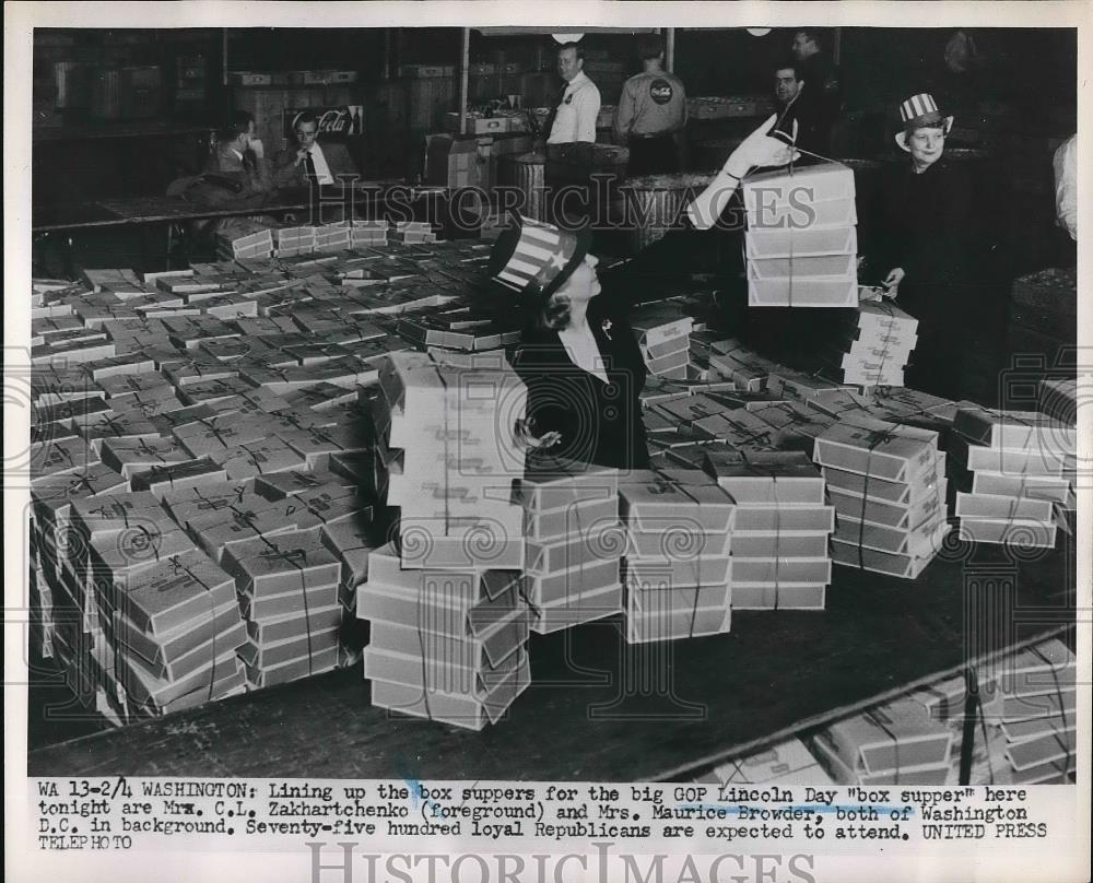 1952 Press Photo Washington GOP Box Suppers Prepared by Zakhartchenko & Browder - Historic Images