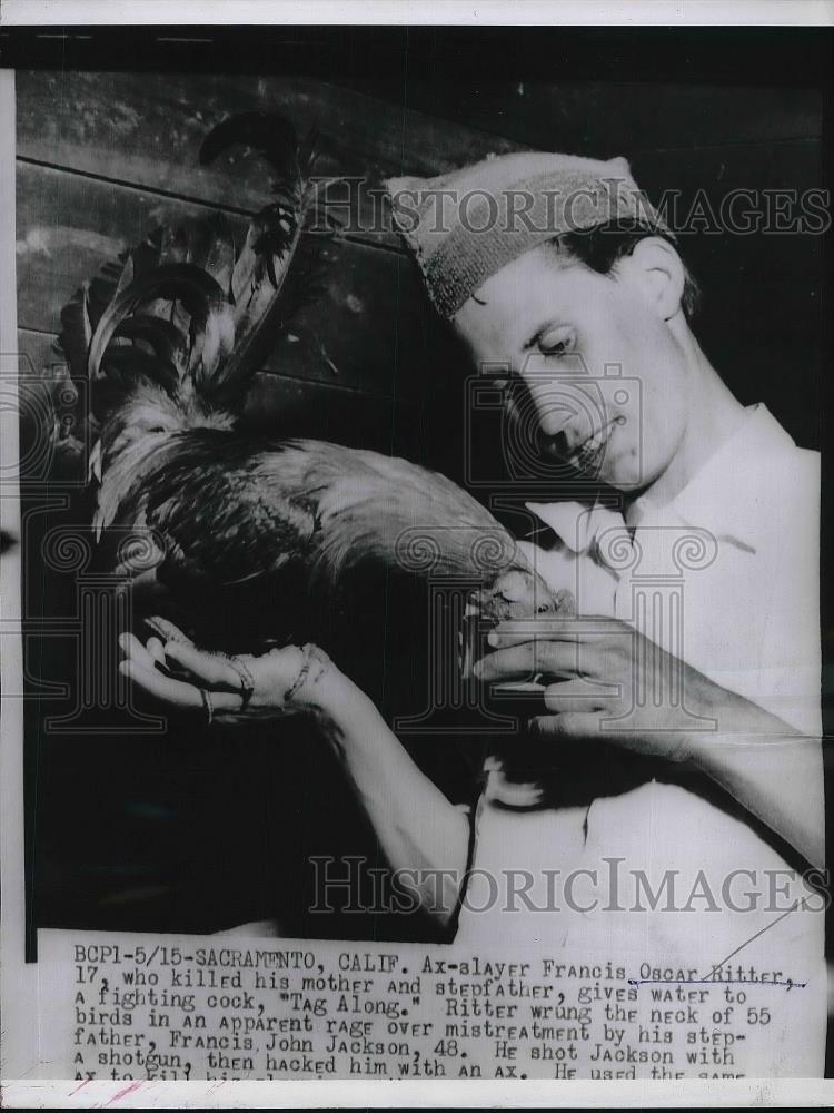 1956 Press Photo Sacramento, Calif. Ax slayer Francis O Ritter - Historic Images