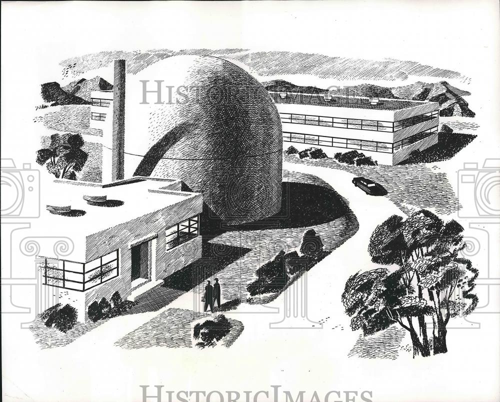 1955 Press Photo Westinghouse Electric Corporation Sketch Blairville - nea94167 - Historic Images