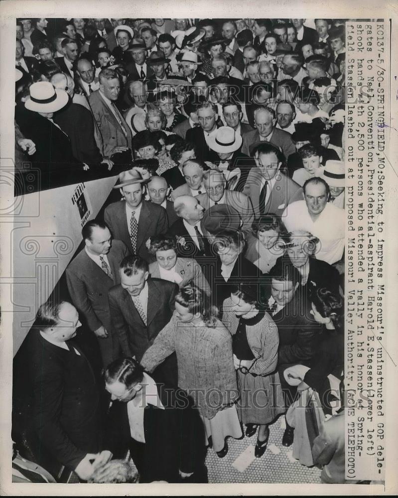 1948 Press Photo Springfield,Mo. Harold Stassen at Natl. Convention - nea79917 - Historic Images