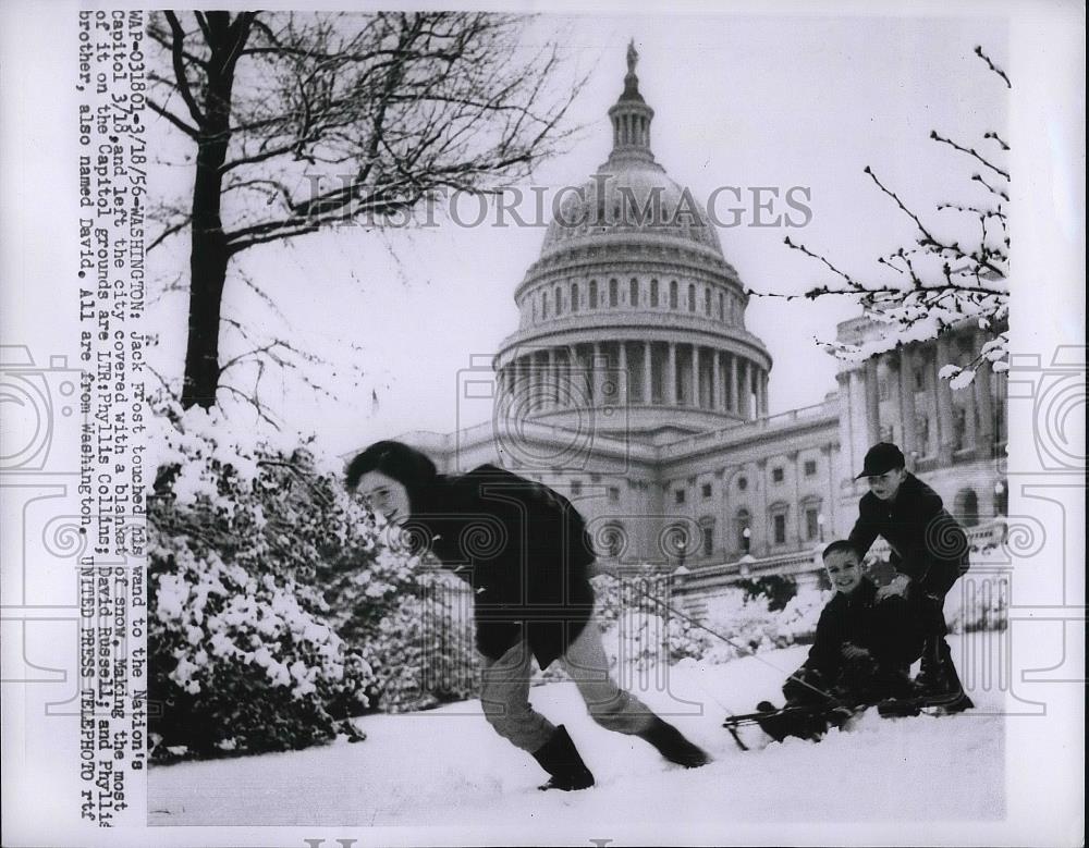 1955 Press Photo Snow in Washington at Capitol - nea94834 - Historic Images