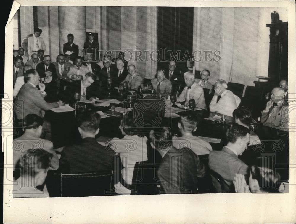 1942 Press Photo Donald Nelson, War Production Board, RepsJohnson,McLaughlin - Historic Images