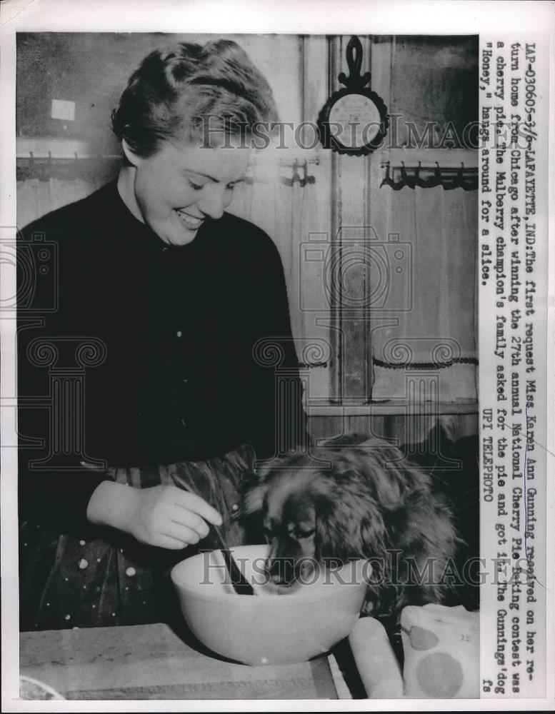 1959 Press Photo Miss Karen Ann Gunning National Cherry Pie Baking Contest - Historic Images
