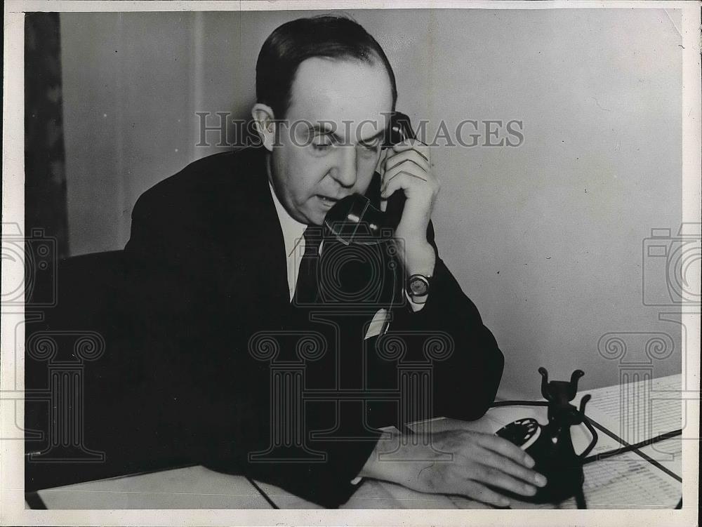 1936 Press Photo Oscar Stauffer, director of Alfred-Landon-For-President drive - Historic Images