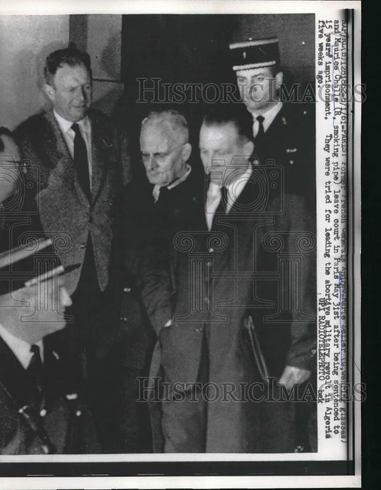1961 Press Photo Maurice Challe and French General - Historic Images