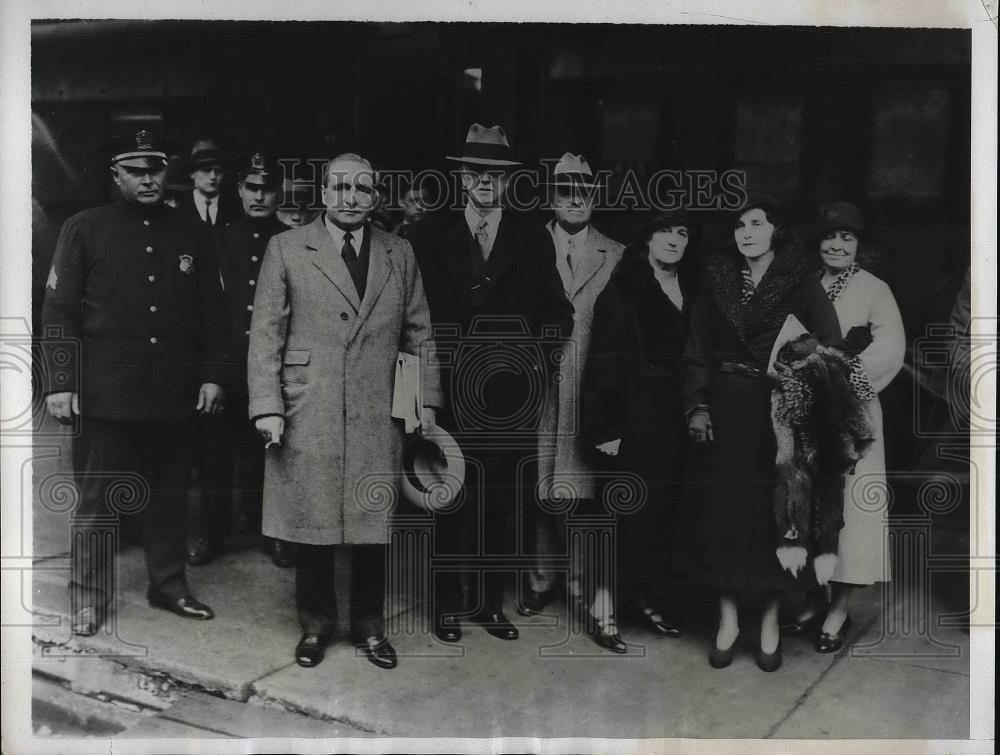 1932 Press Photo Secretary Of Treasury Ogden Mills,Mrs. Mills &amp; Mrs. Brewer - Historic Images