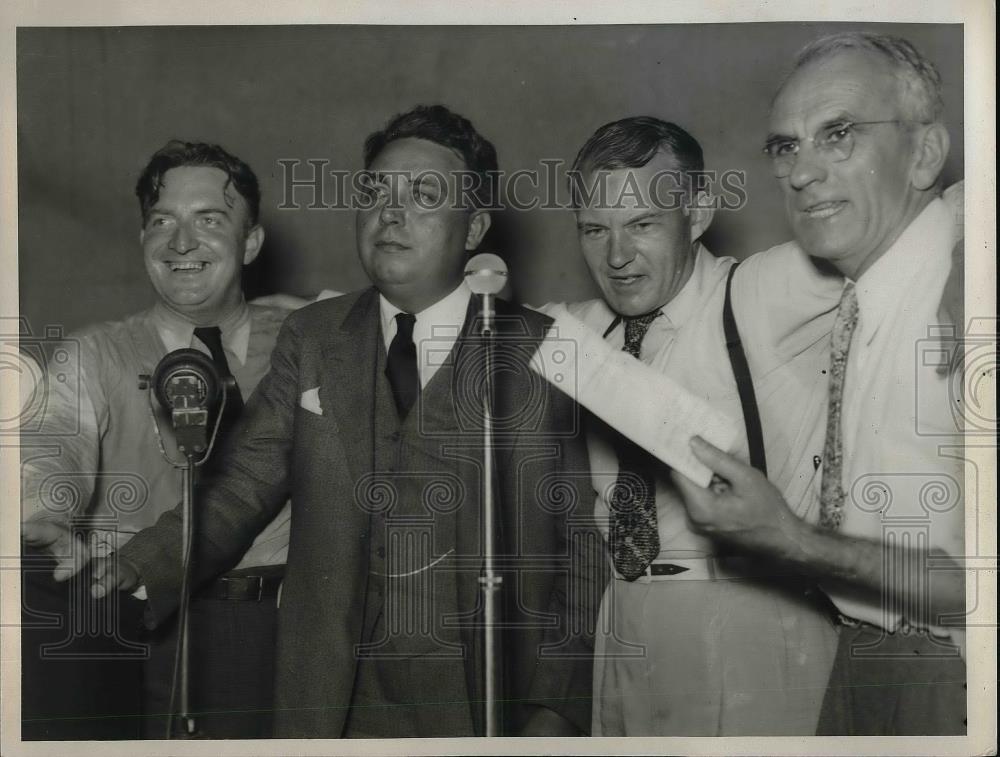 1936 Press Photo Gerald Smith,CLinton Winder,Frank Cerbuckle Speaking - Historic Images