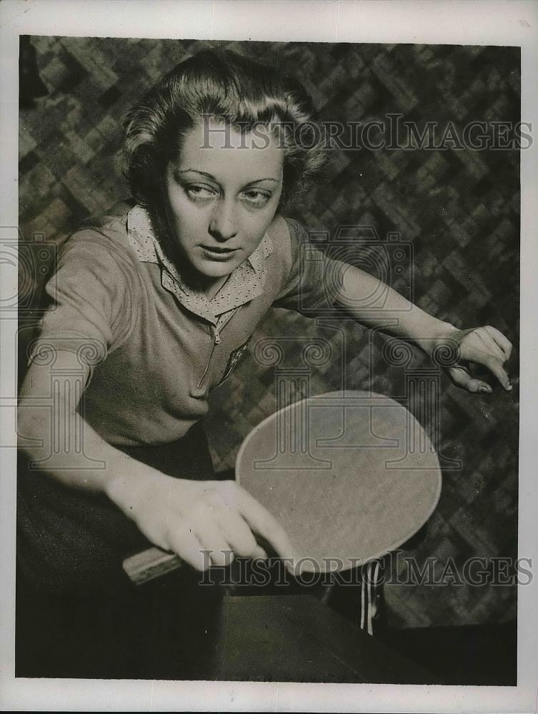 1935 Press Photo Miss Helen Ovenden Table Tennis Champion - Historic Images