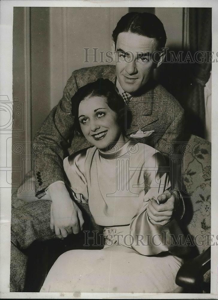 1932 Press Photo Will Osborne, Singer &amp; Fiancee Jean Hemmes - Historic Images