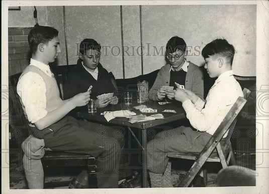 1931 Press Photo Melvin Zweis, Oscar Weig, Melvin Poer & Fulton Kraft playing - Historic Images