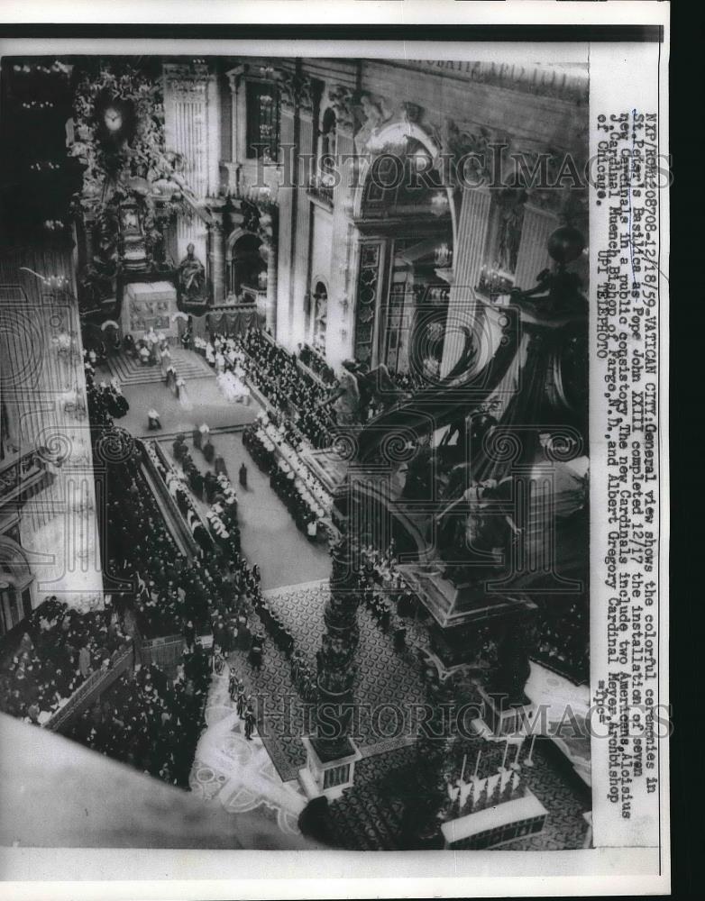 1959 Press Photo General view at the St Peter&#39;s Basilica as Pope Pius installs - Historic Images